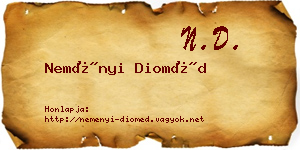 Neményi Dioméd névjegykártya